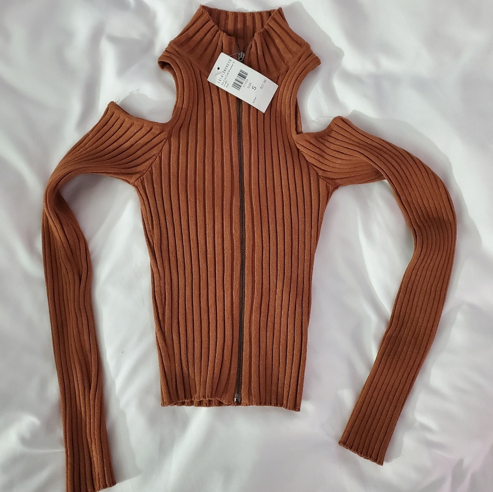 Fashion Nova Crop Open Sleeve Sweater